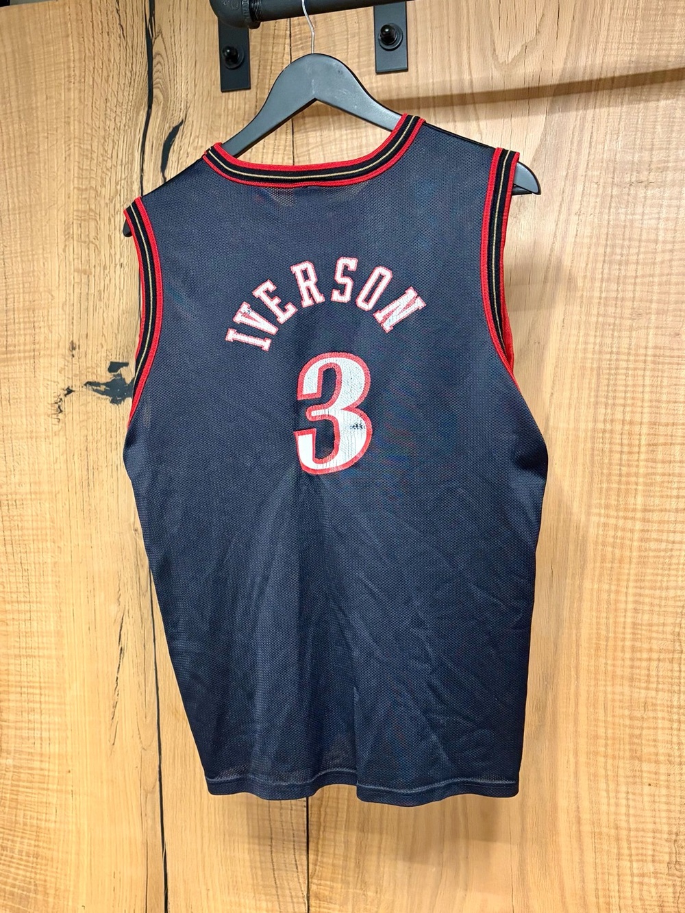 NBA VIntage 76ers - Champion - Black Mesh Basketball Jersey - Iverson #3